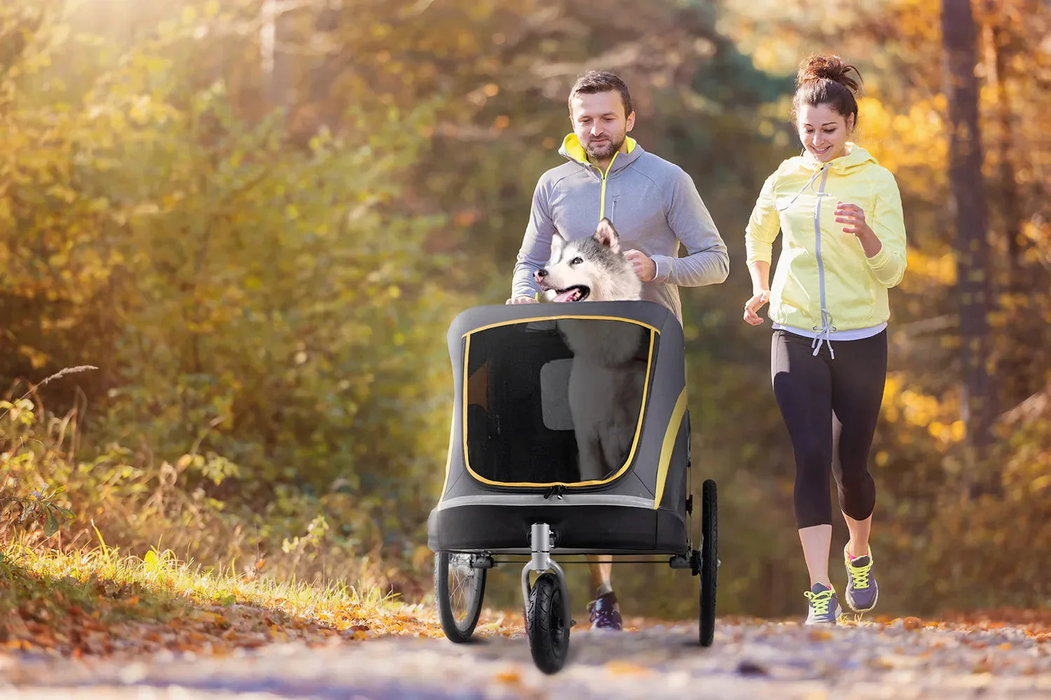 Ibiyaya Hercules Heavy-Duty Pro Pet Stroller-Bike Trailer, 3-Wheel Foldable Jogging, Hiking, All-Terrain Extra-Large Dog Stroller - PreOrder Only - Image 8