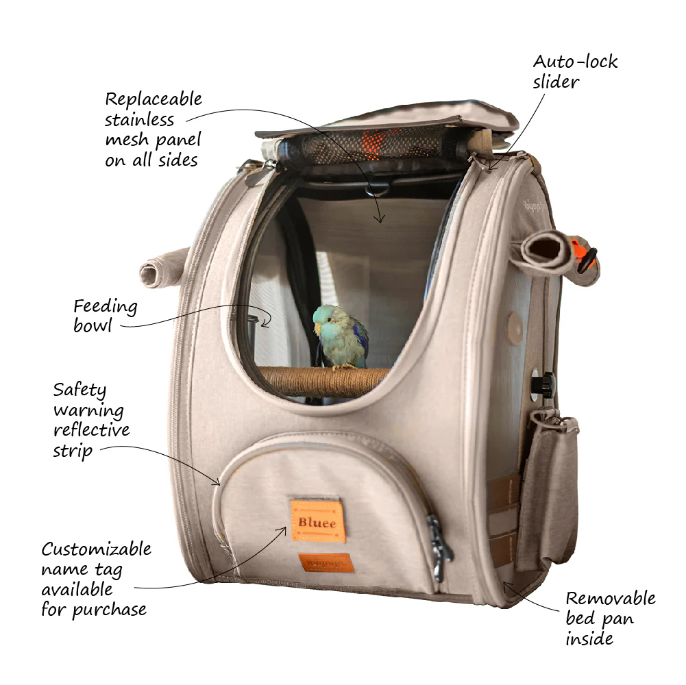 Ibiyaya BirdTricks TrackPack for Birds, Patented Bird Carrier Backpack with Perch, Airline Approved - PreOrders Only - Image 4