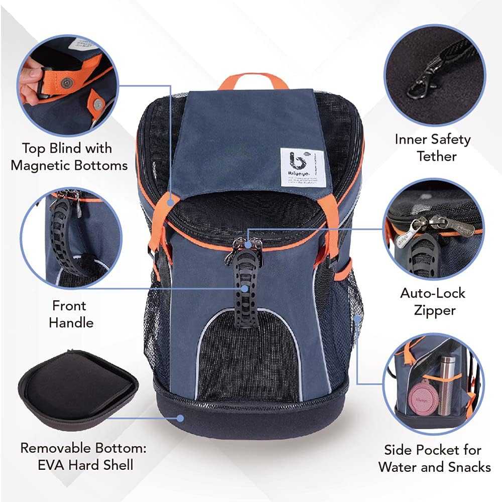 Ibiyaya Ultralight Pro Pet Backpack Carrier, Airline-Approved Backpack for Biking and Hiking, Front-Facing Cat-Dog Travel Bag Combo - Image 3