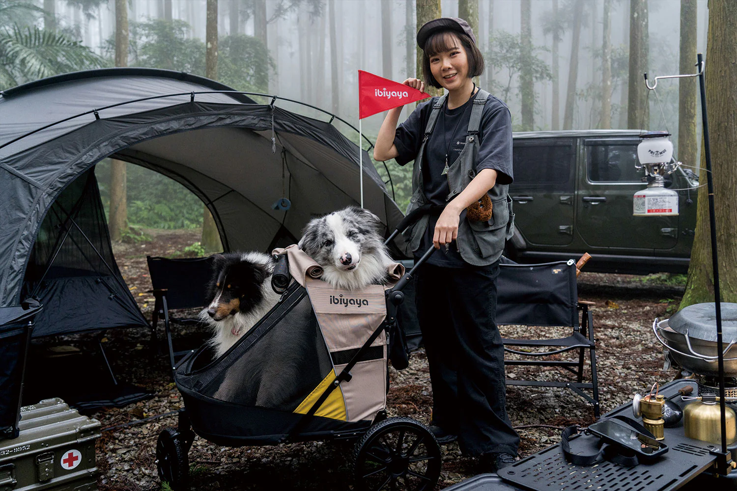 Ibiyaya Minika 3-in-1 Pet Stroller System with Foldable Dog Bicycle Trailer & Indoor-Outdoor Kennel - Image 5
