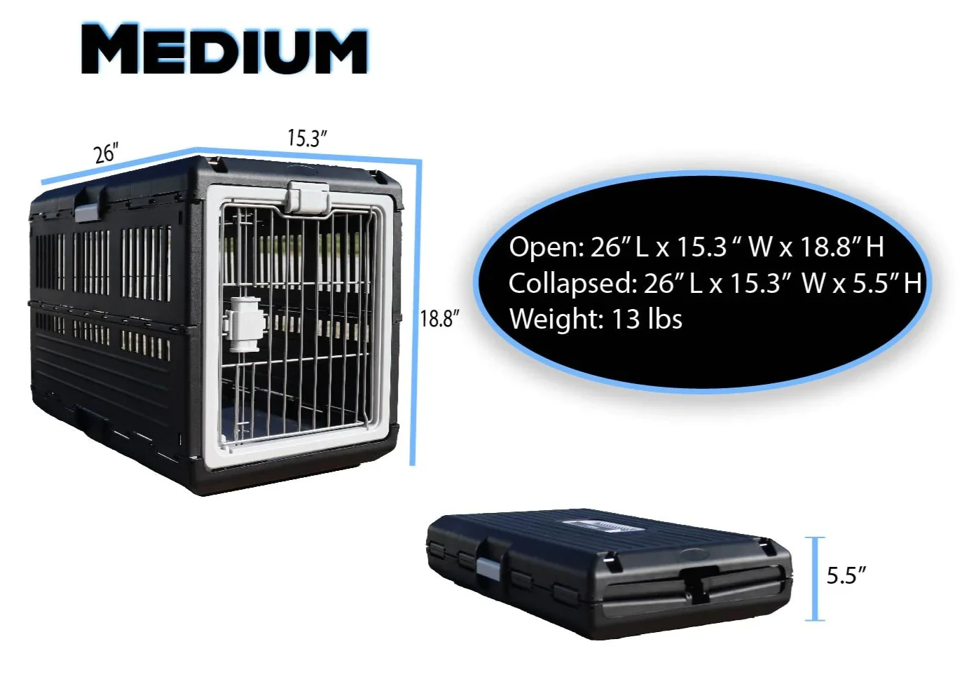Mirapet Collapsible Hard-Sided Pet Crate – Easy Travel & Storage - Image 7