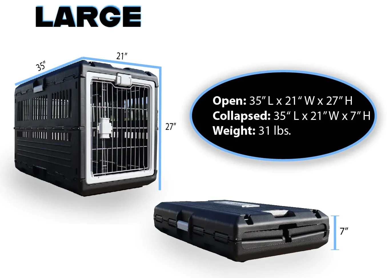 Mirapet Collapsible Hard-Sided Pet Crate – Easy Travel & Storage - Image 8