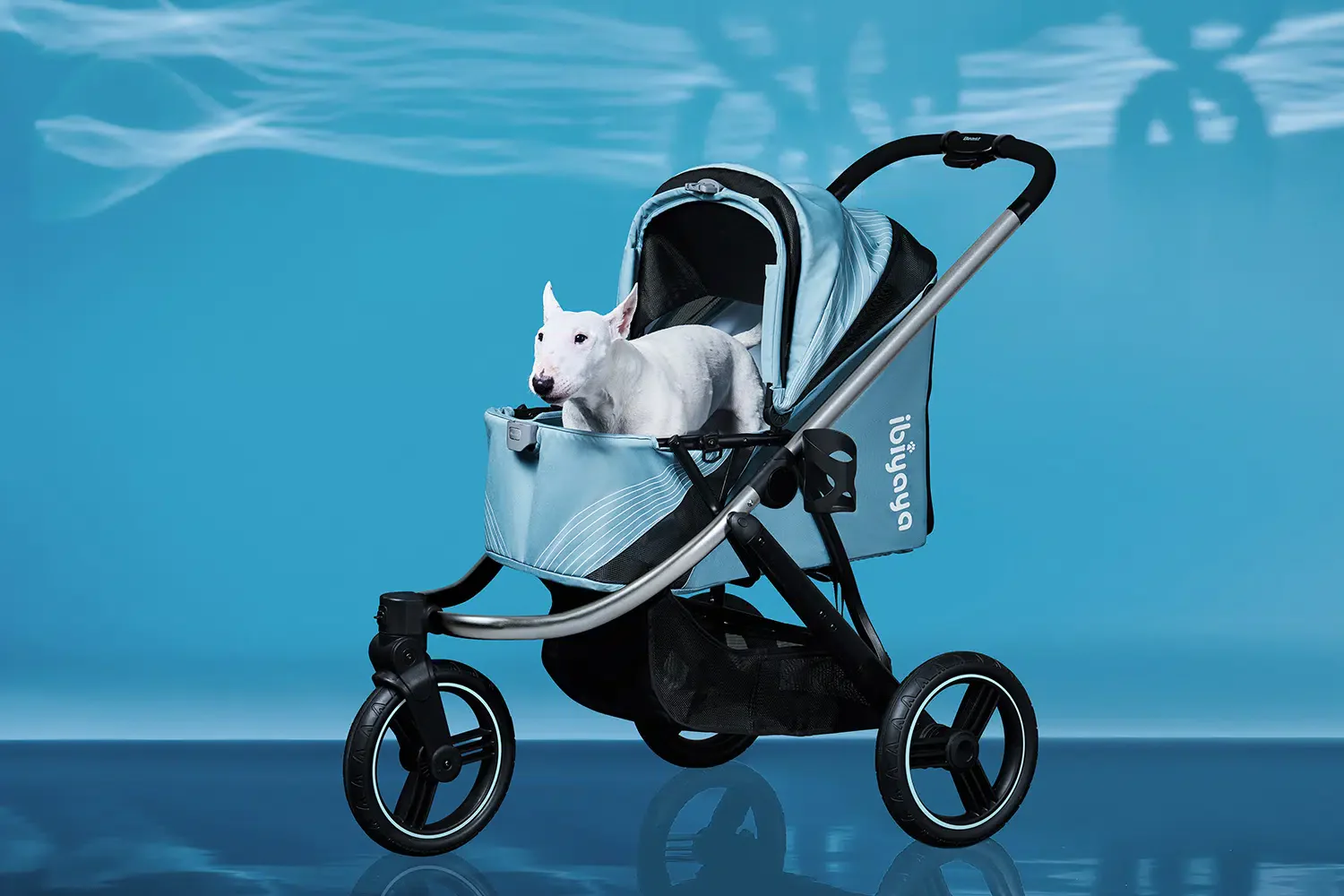 Ibiyaya Beast Pet Jogging Stroller, 3-Wheel All-Terrain Dog-Cat Pram with Double Breaks, Best Large Stroller for Running & Hiking - Image 11
