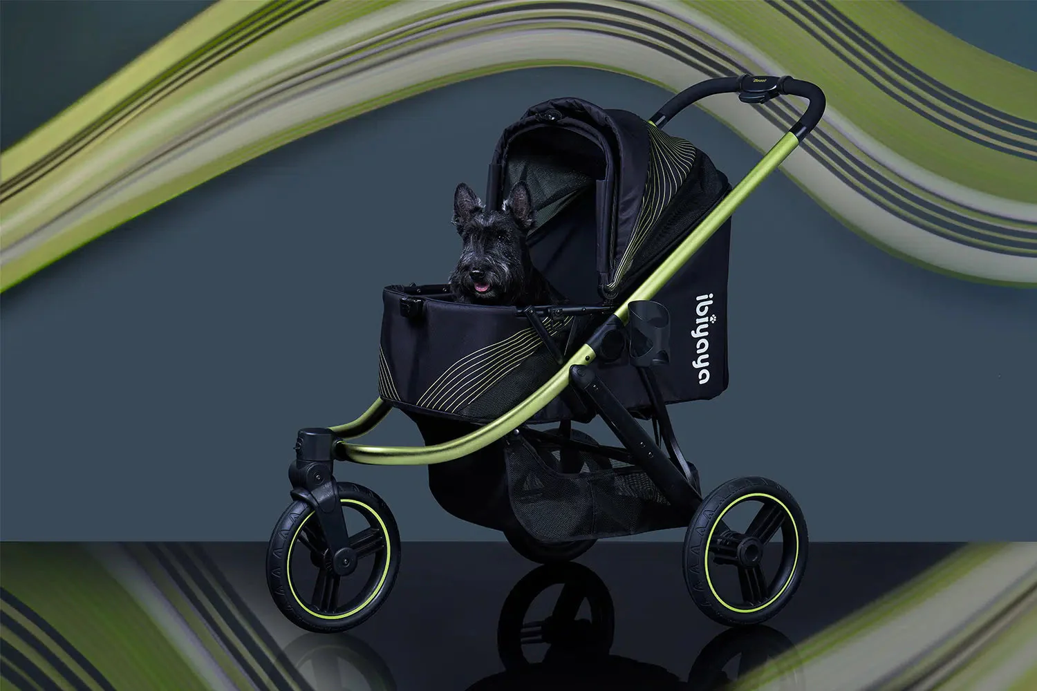 Ibiyaya Beast Pet Jogging Stroller, 3-Wheel All-Terrain Dog-Cat Pram with Double Breaks, Best Large Stroller for Running & Hiking - Image 13