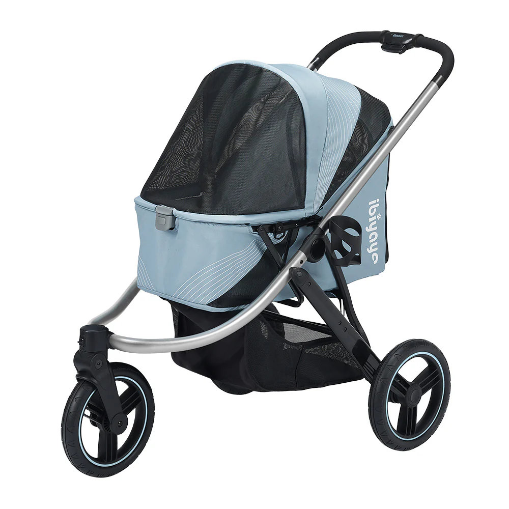 Ibiyaya Beast Pet Jogging Stroller, 3-Wheel All-Terrain Dog-Cat Pram with Double Breaks, Best Large Stroller for Running & Hiking - Image 3